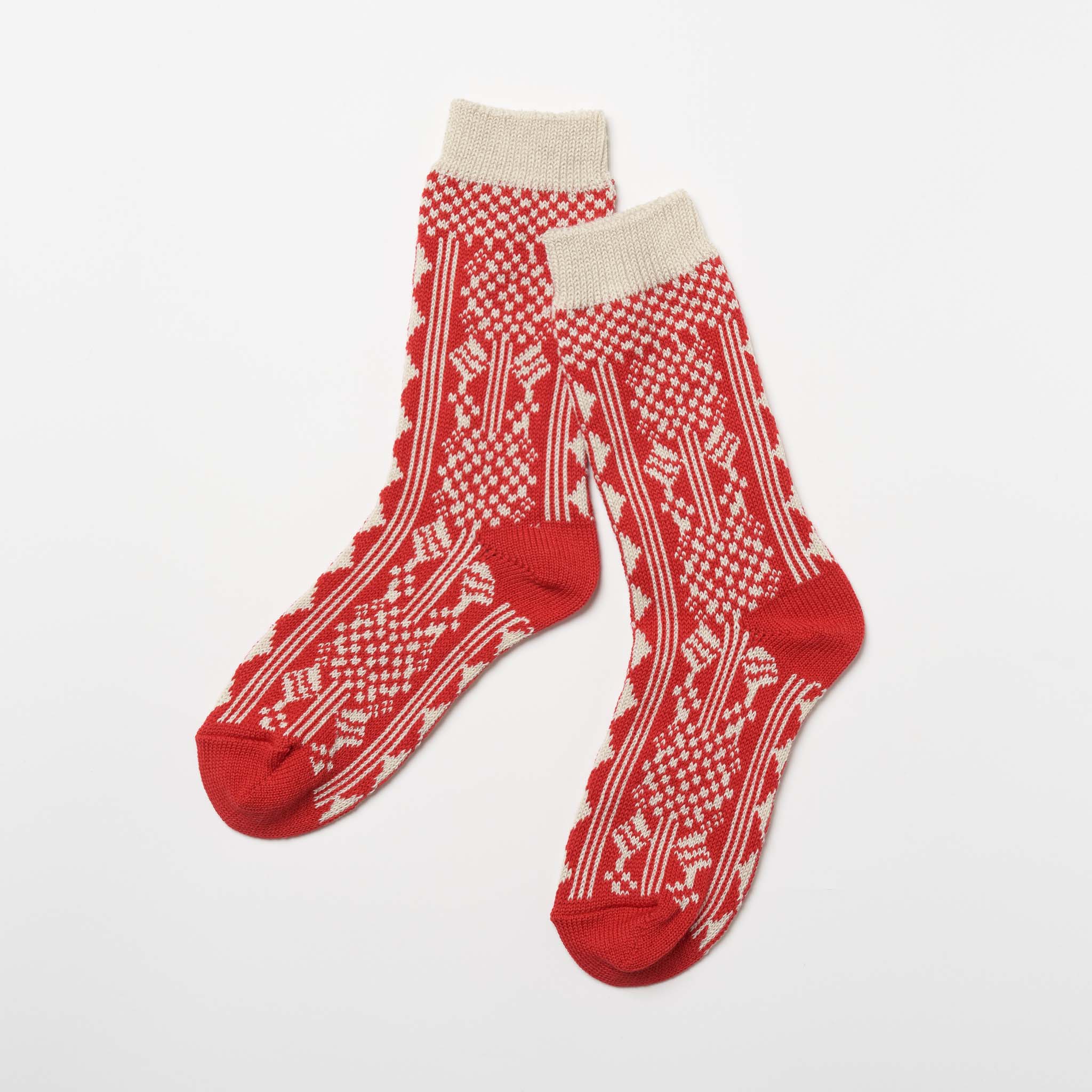 【新品】さ30 ann吉 アン吉 コート 赤レッド 38 センソユニコ 刺繍 2025新作】hortensia / あじさい コットン クルー丈ソックス（3色