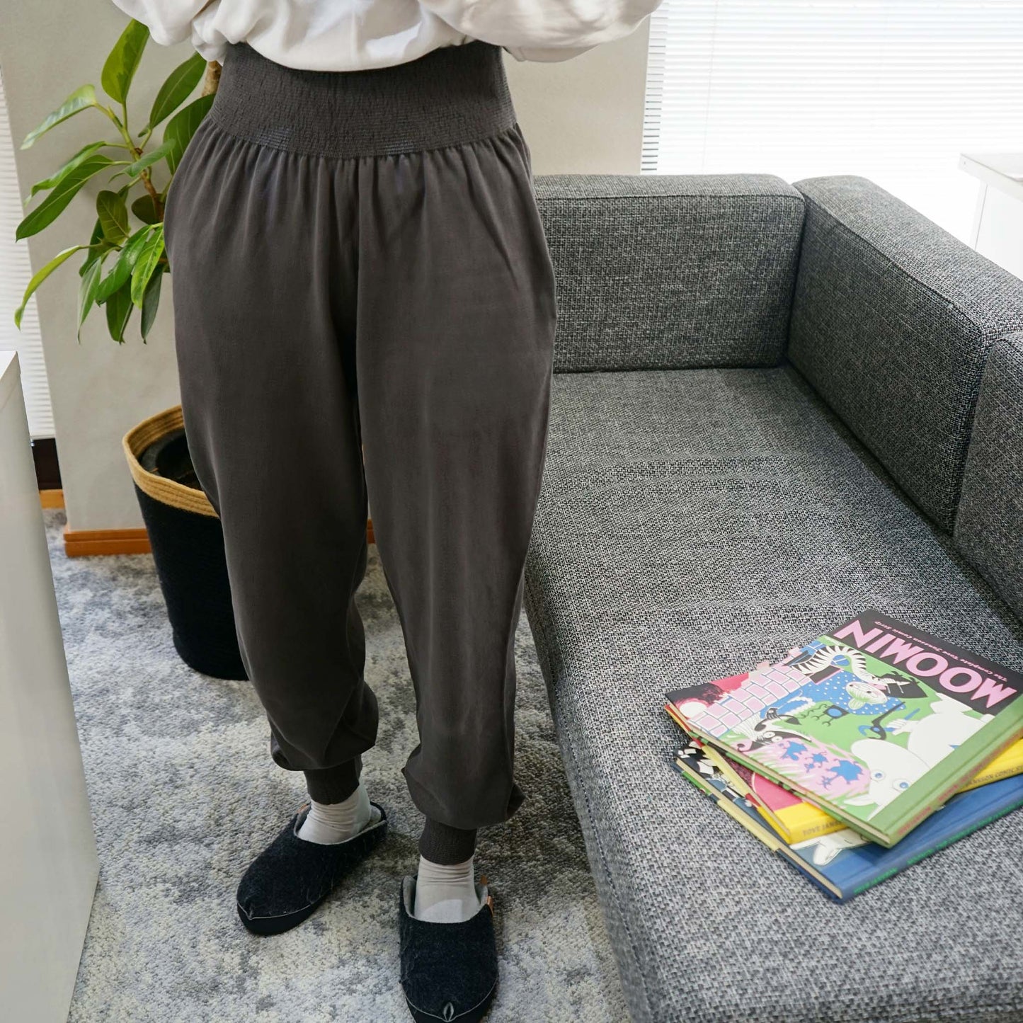 【大人気】上質オーガニックコットン ポケット付パンツ ホールガーメント (2色)