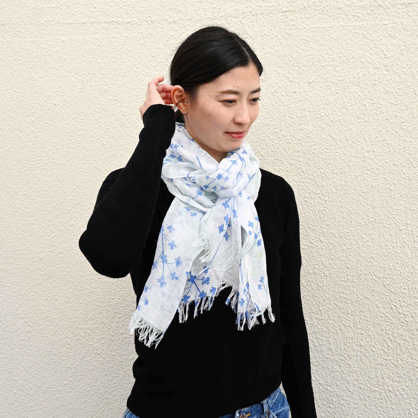 【新作】リネンコットンストール 野花