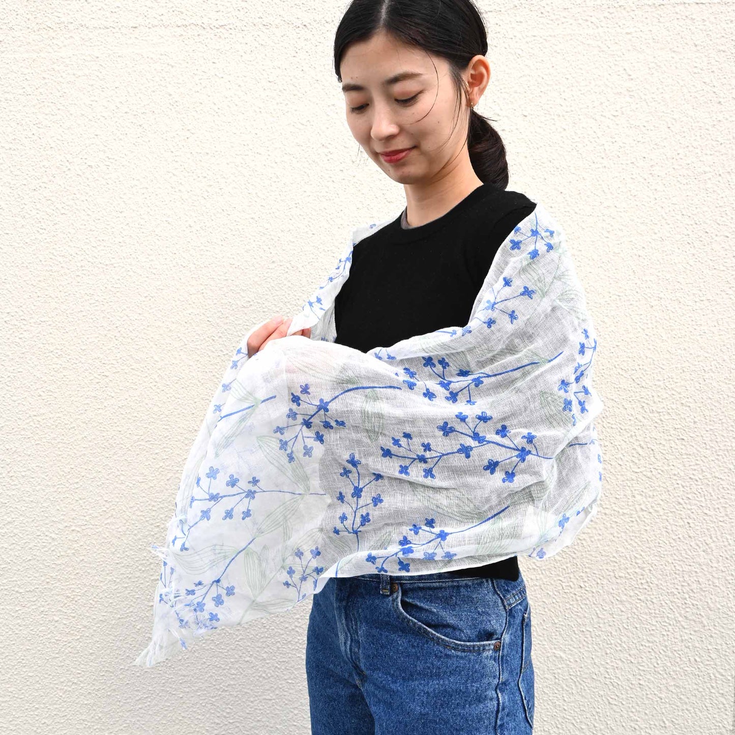 【新作】リネンコットンストール 野花