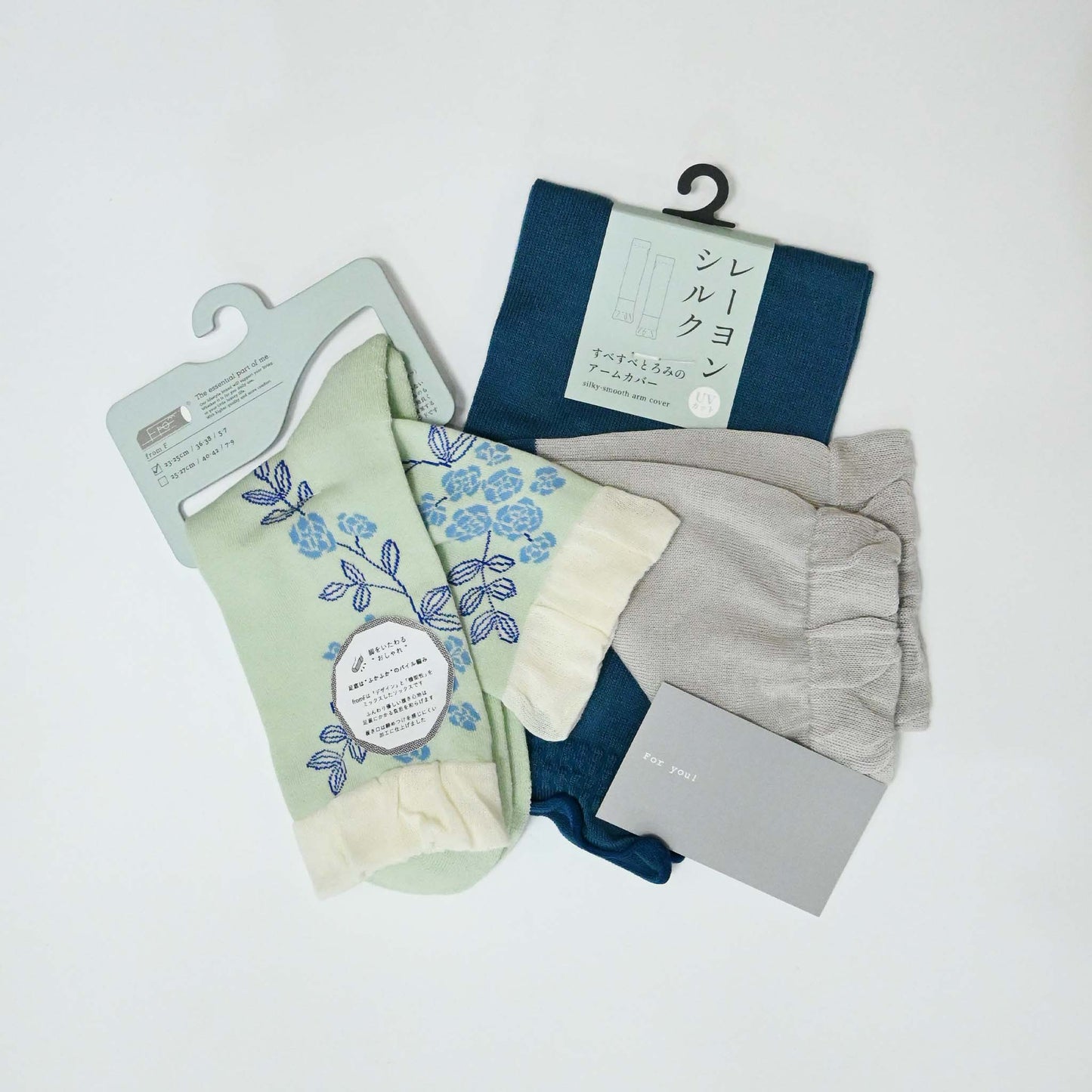 【GIFT SET】クルーソックス1足／UVアームカバー1点｜BOX入