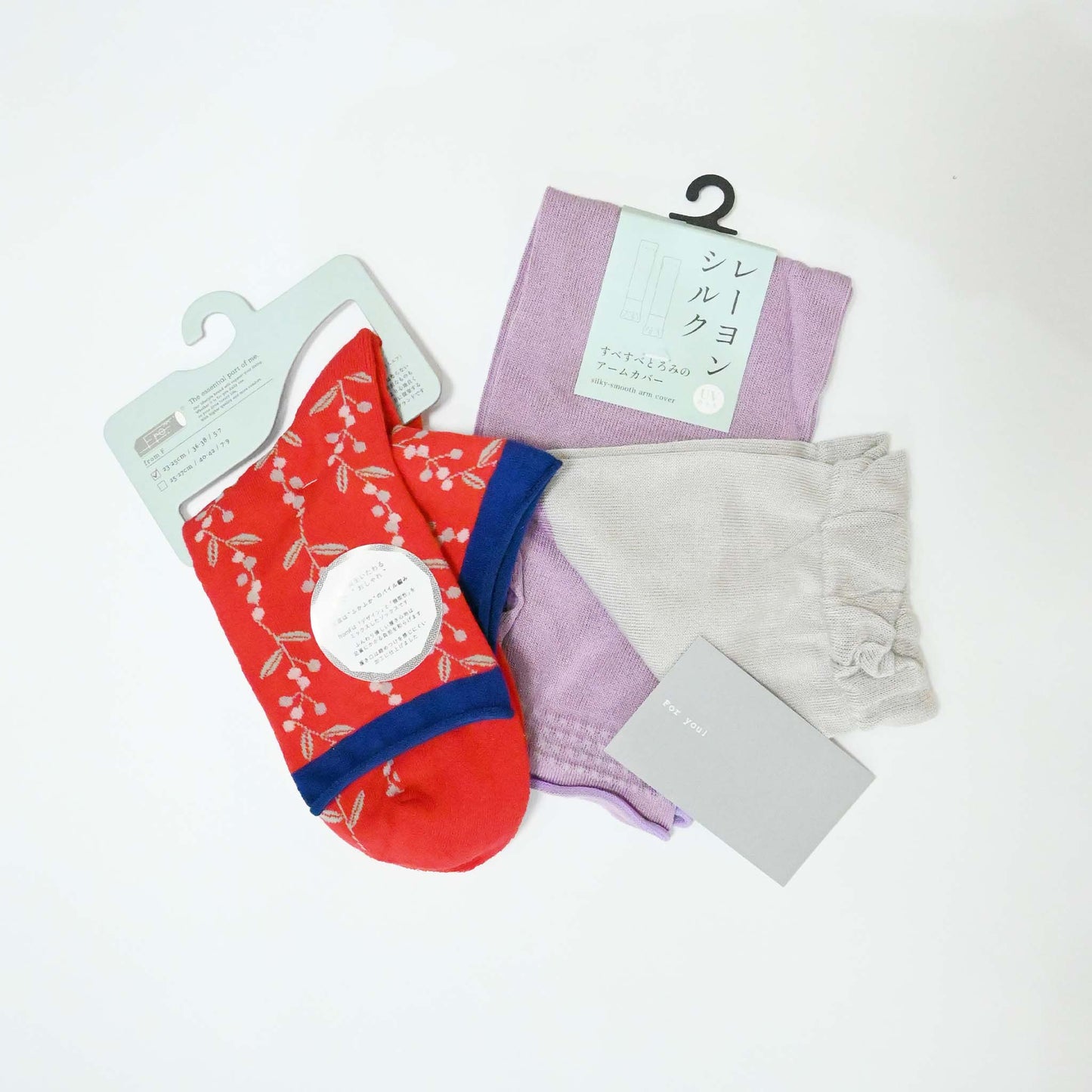 【GIFT SET】クルーソックス1足／UVアームカバー1点｜BOX入