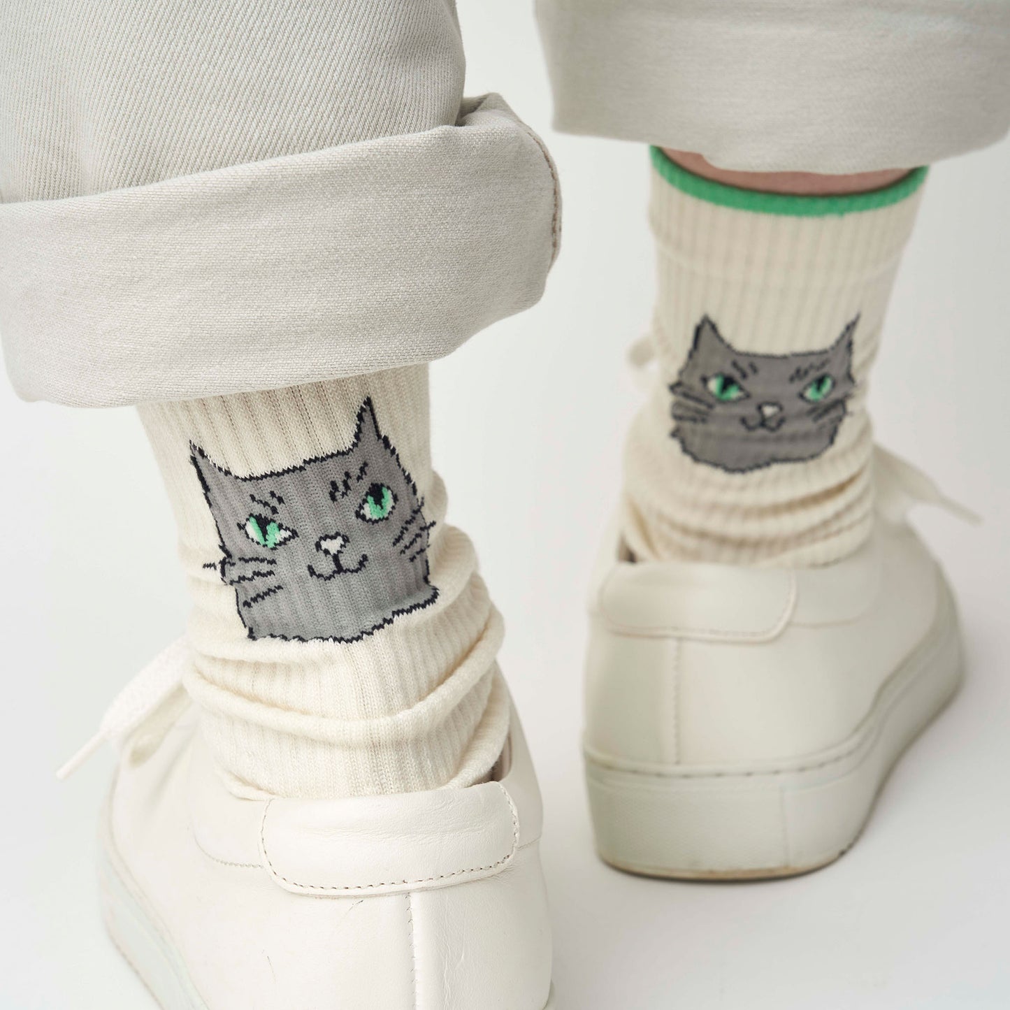 olen / わたしとぼく　コットン　クルー丈ソックス（3色）