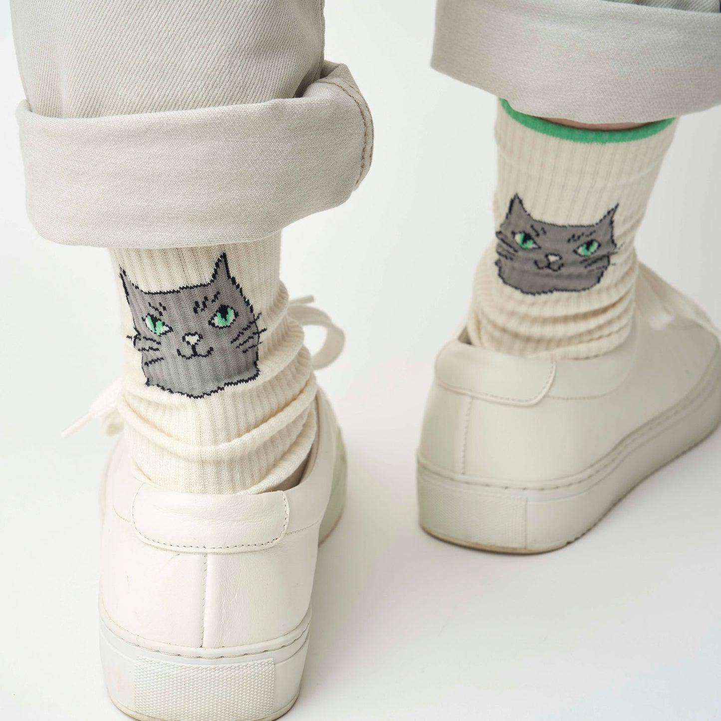 olen / わたしとぼく　コットン　クルー丈ソックス（3色）