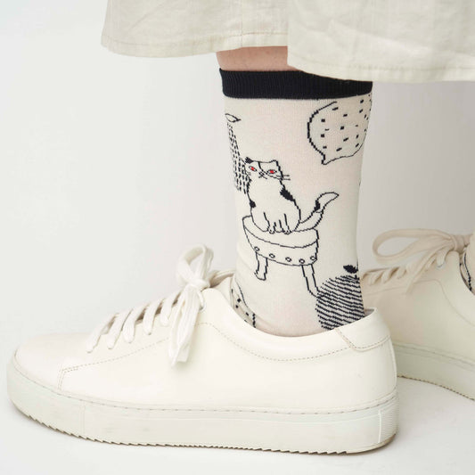 tuoli ja minä／椅子とわたし　クルー丈ソックス（3色）