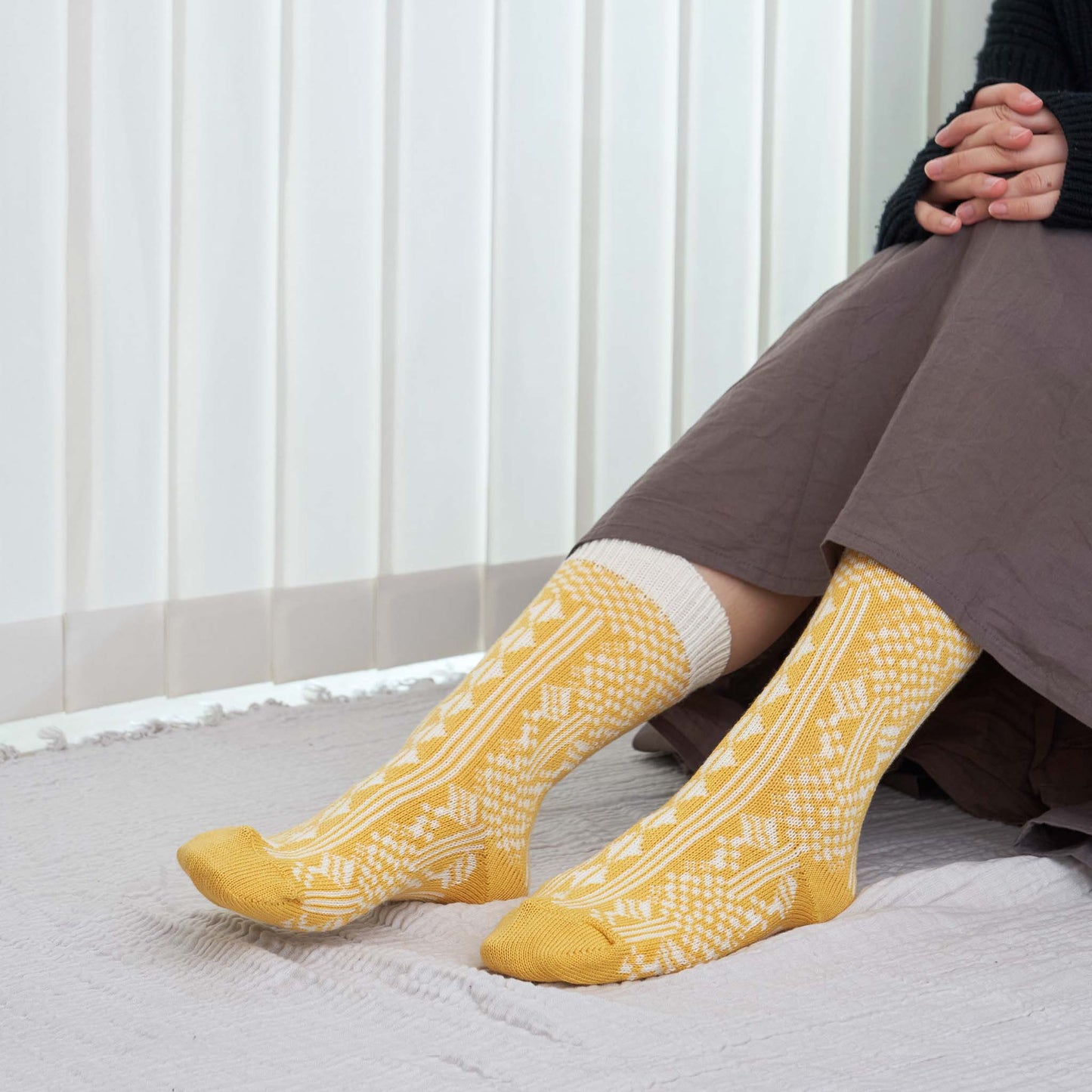 【2025新作】hortensia / あじさい　コットン　クルー丈ソックス（3色）