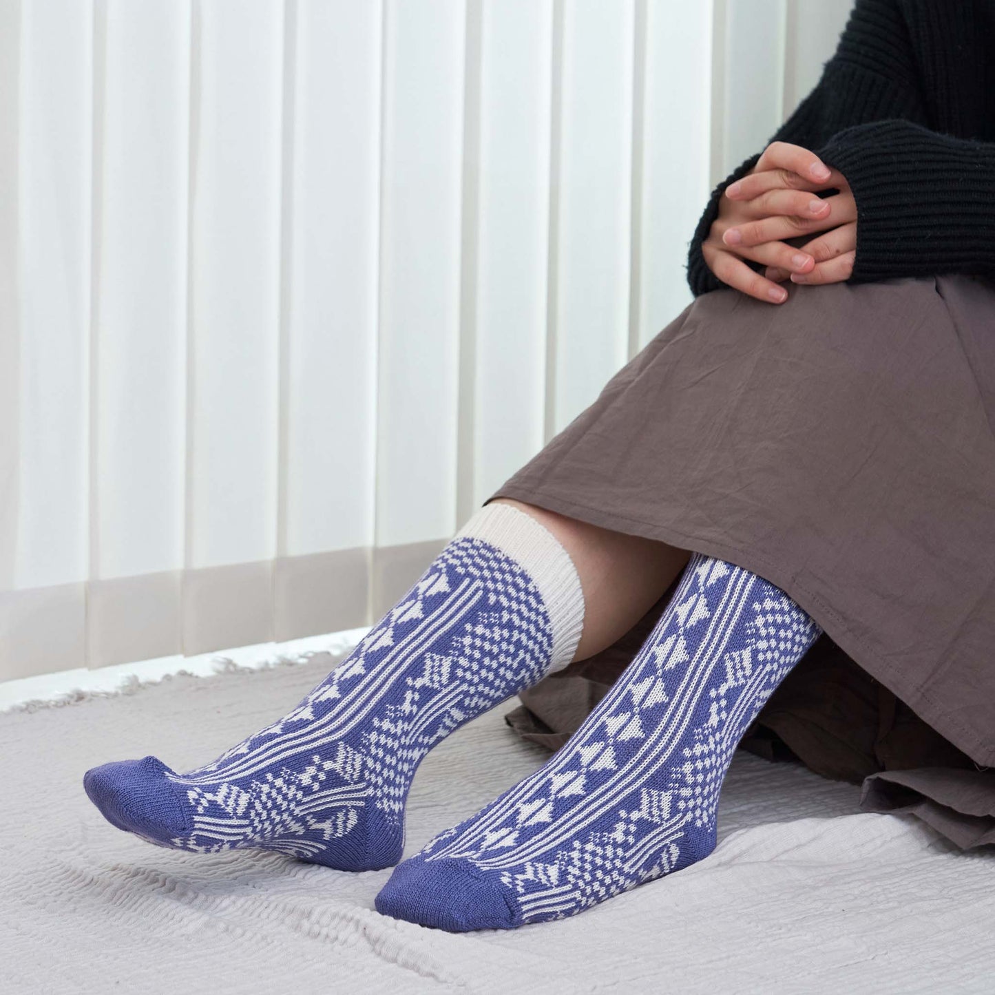 【2025新作】hortensia / あじさい　コットン　クルー丈ソックス（3色）