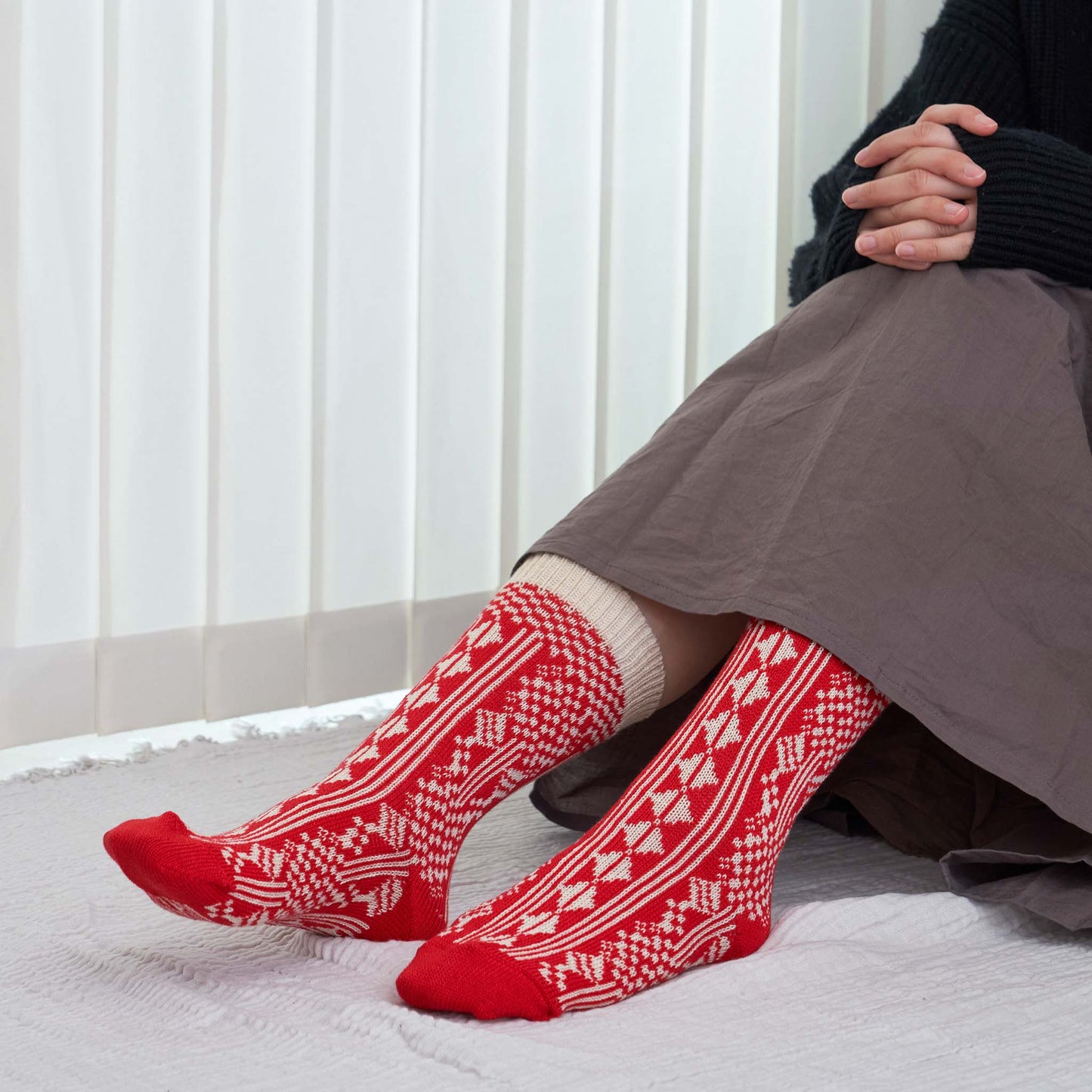 【2025新作】hortensia / あじさい　コットン　クルー丈ソックス（3色）