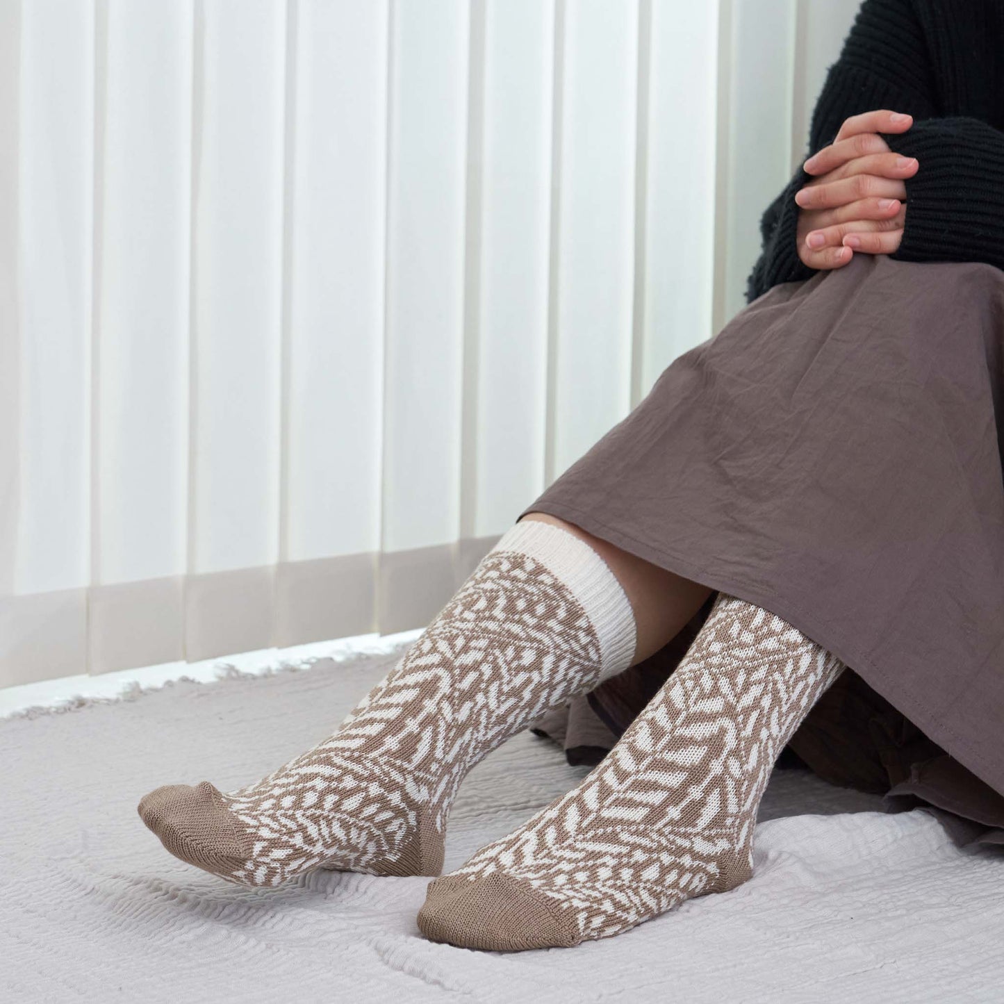 【GIFT SET】もこもこソックス〈マッシュルーム〉／クルー丈ソックス〈草原〉各1足｜BOX入