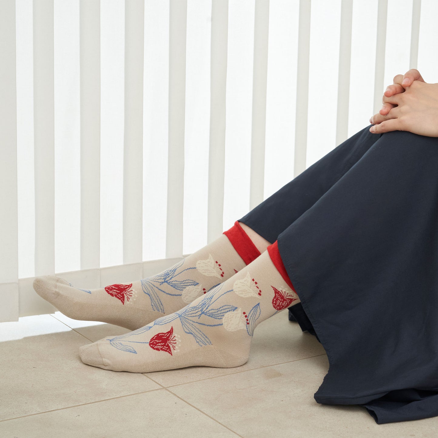 tulppaanit / チューリップ クルーソックス（3色）