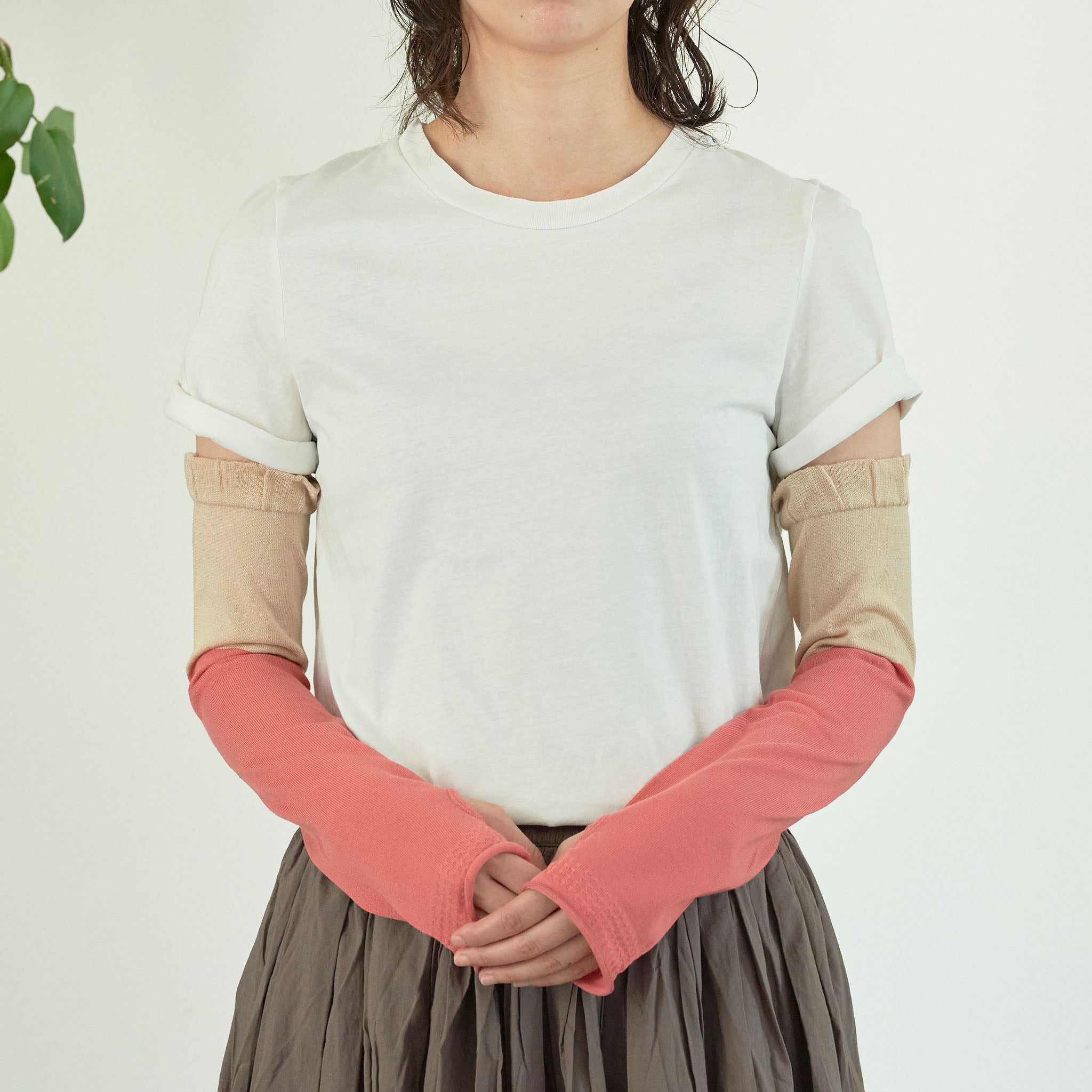 two tone arm cover レーヨンシルク UVアームカバー（6色） – from F