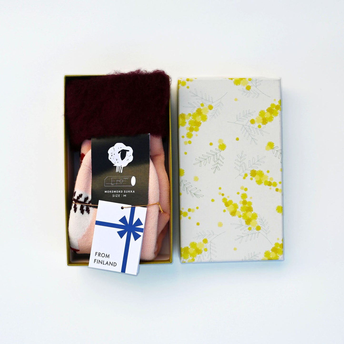 【1足GIFT】もこもこソックス〈フラワーベース〉（22.5–25cm）BOX入