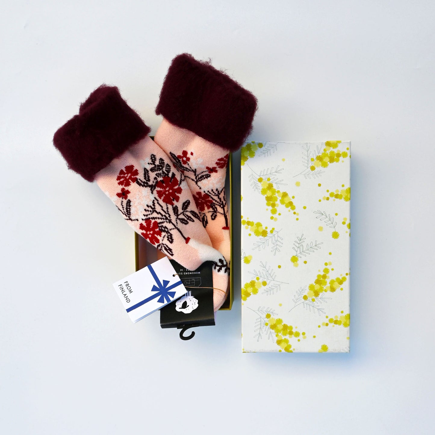 【1足GIFT】もこもこソックス〈フラワーベース〉（22.5–25cm）BOX入