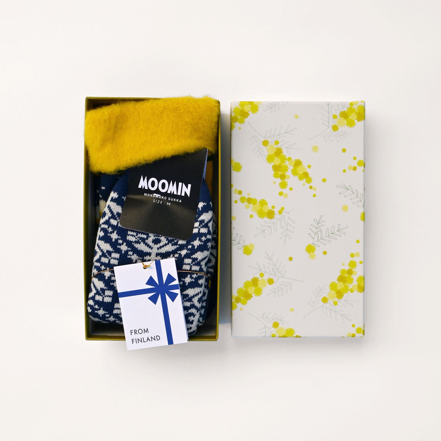 【1足GIFT】もこもこソックス〈ムーミン＆フローレン 編み物〉（22.5–25cm）BOX入