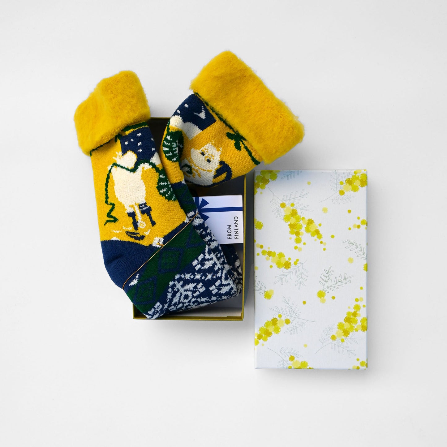 【1足GIFT】もこもこソックス〈ムーミン＆フローレン 編み物〉（22.5–25cm）BOX入