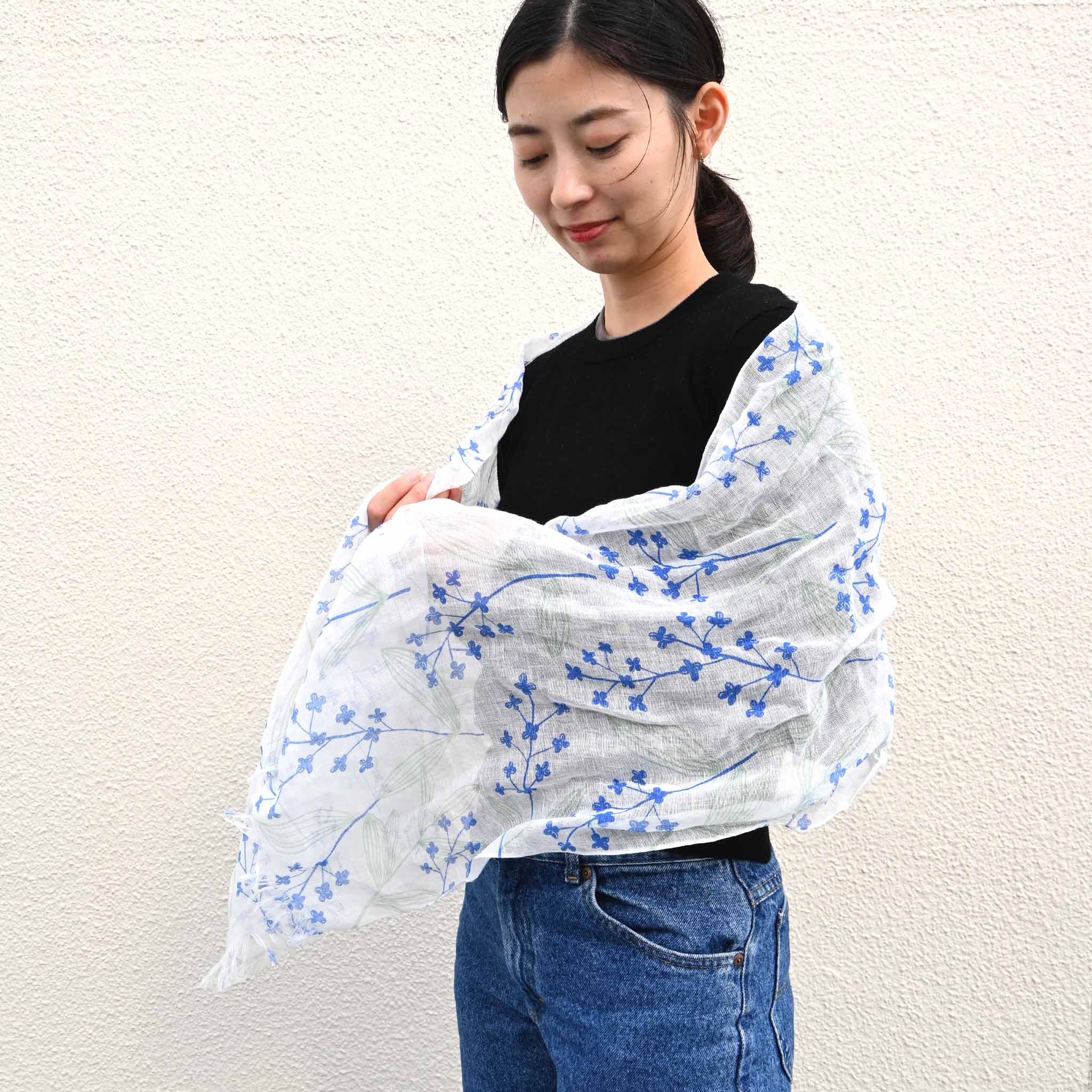 新作】リネンコットンストール 野花 – from F［フロムエフ］